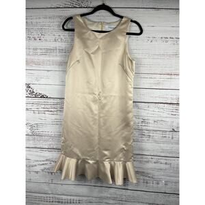 Camilyn Beth Dress Women's 6 Champagne Sleeveless Ruffle Hem Formal Lined USA